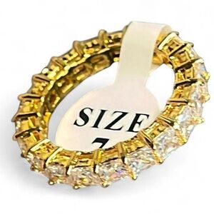 Size 7 Cubic Zirconia Eternity Band – 18K Gold Plated